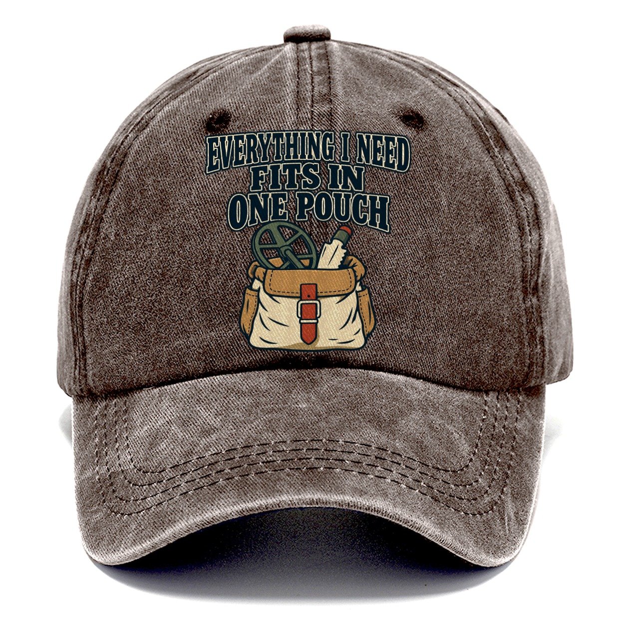 Everything In One Pouch Treasure Hunting Classic Cap – Brown