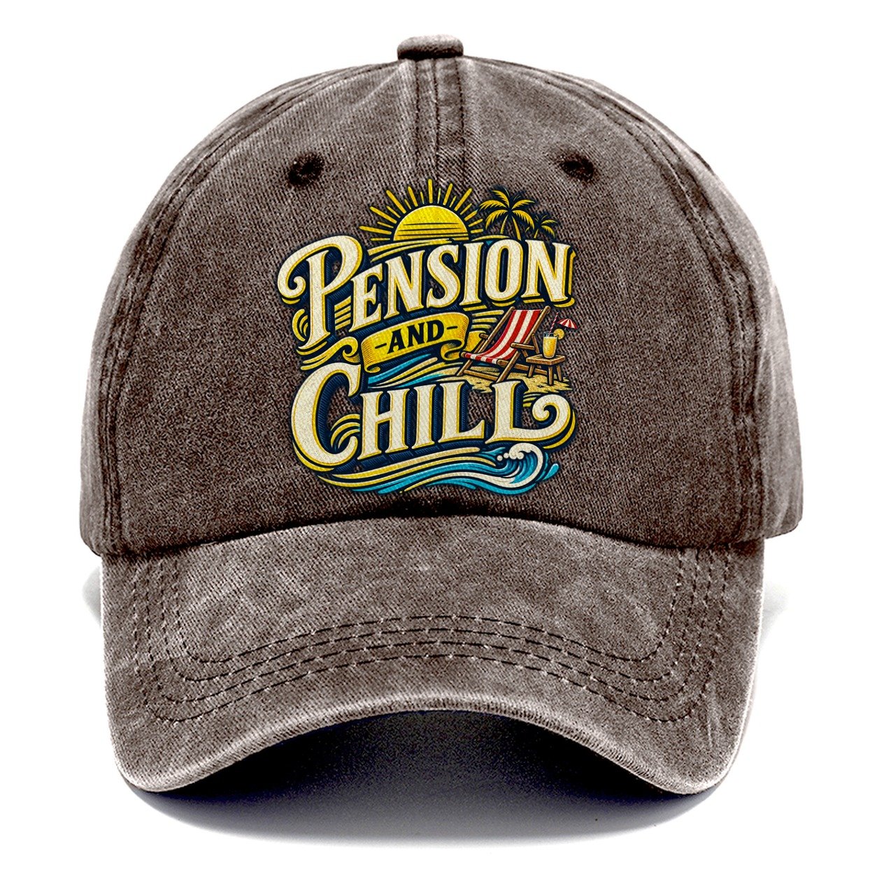 Pension And Chill Retired Living Classic Cap – Brown