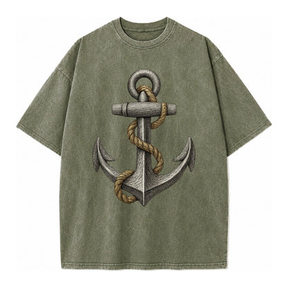 Anchor And Rope Vintage T-shirt – Army Green