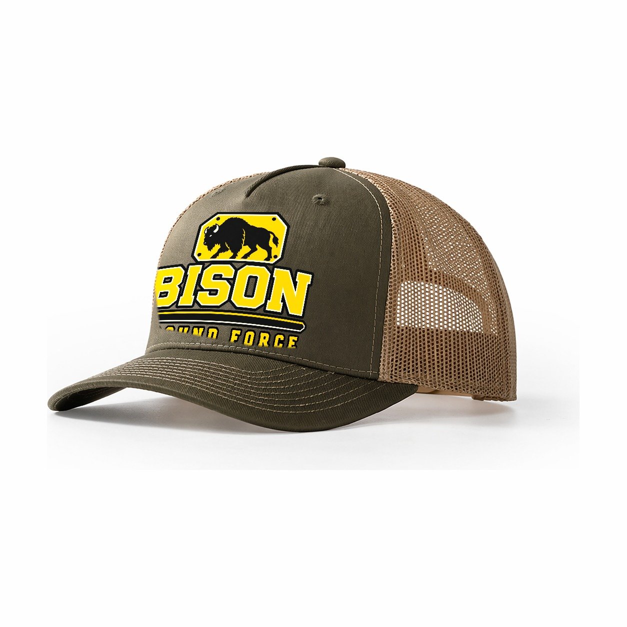 Bison Ground Force Heavy Duty Trucker Hat – Olive Khaki