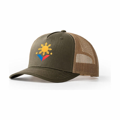 Philippines Sun Emblem Trucker Hat – Olive Khaki