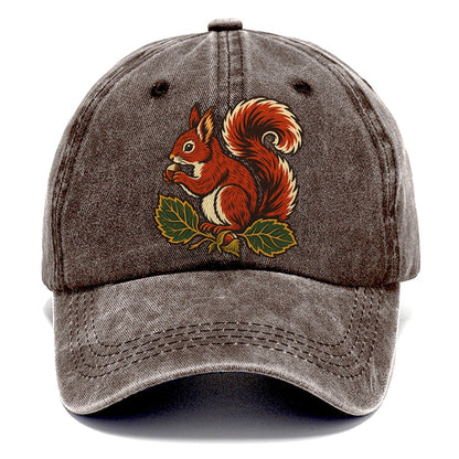 Lake District Red Squirrel And Hazelnuts Uk Culture Heritage Classic Cap – Brown