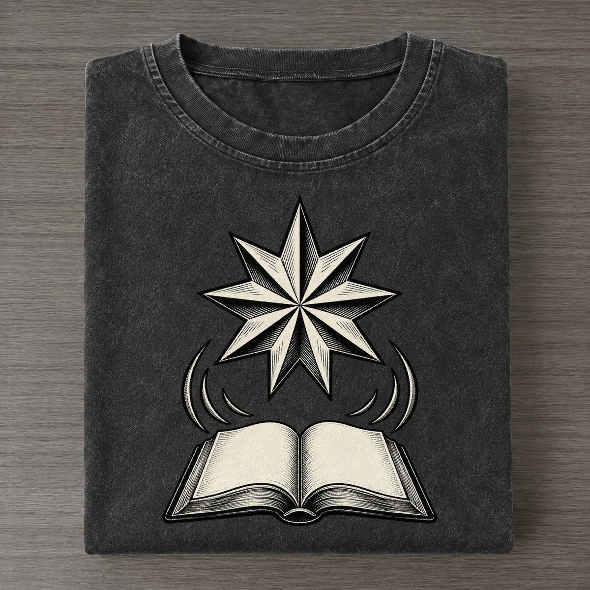 Bahai Nine Point Star And Song World Faiths Ink Figures Vintage T-shirt – Black