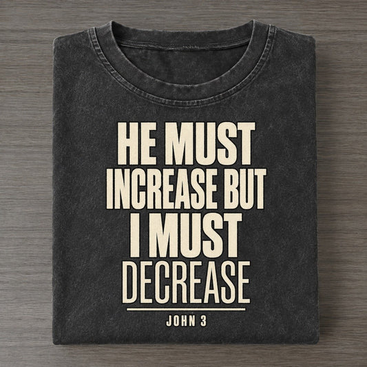 He Must Increase But Plain Gospel Vintage T-shirt – Black