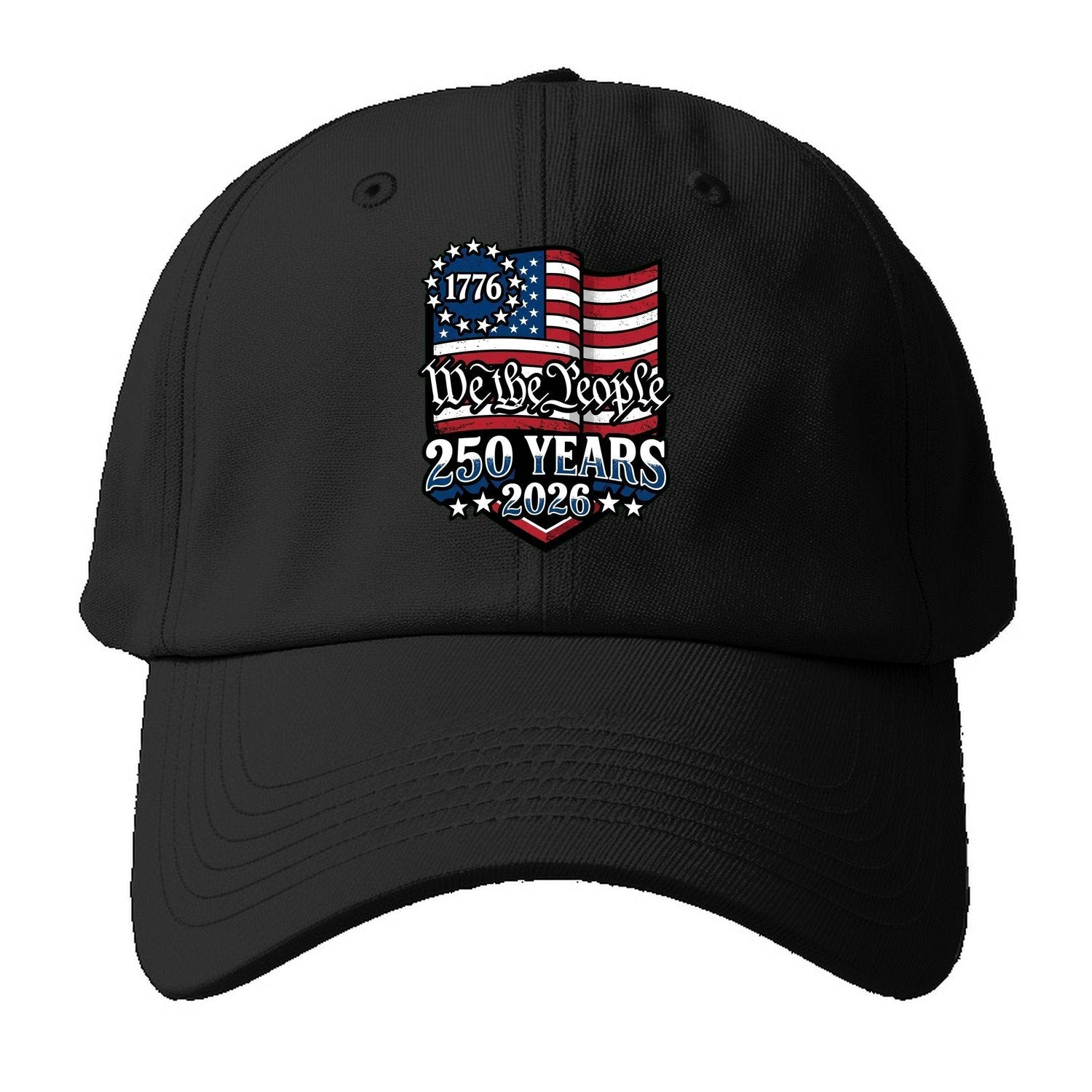 We The People Flag Baseball Cap – Black