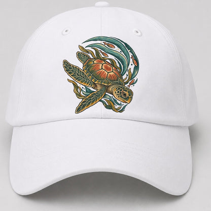 Turtle Crescent Current Gentle Wild Baseball Cap – White