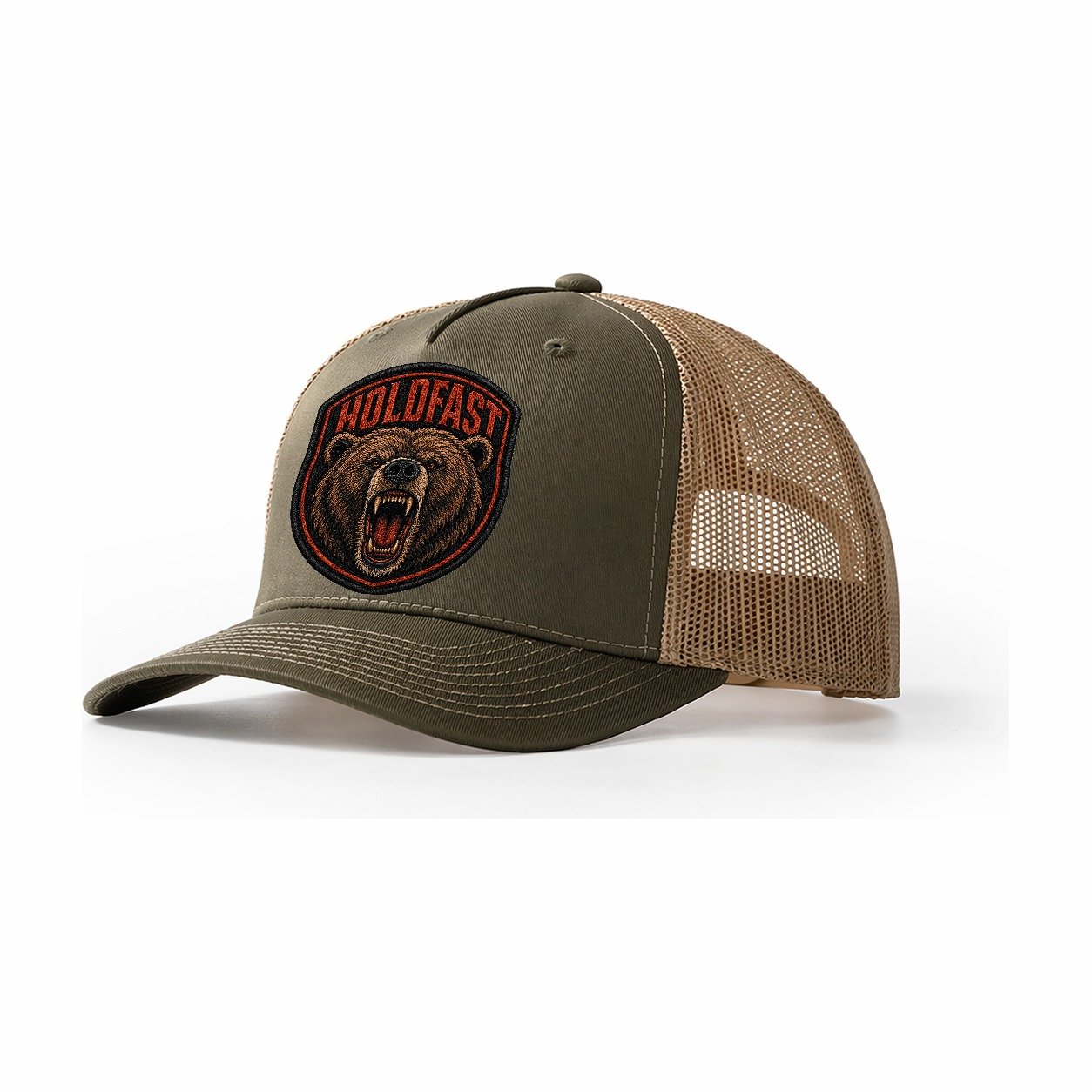 Grizzly Holdfast Badge Trucker Hat – Olive Khaki