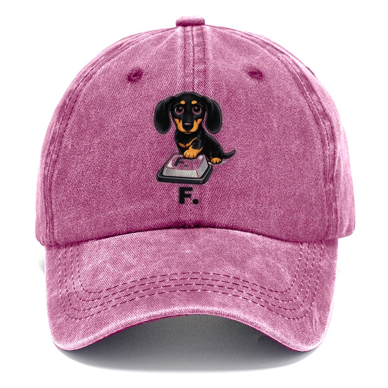 Dachshund Pressing Key Classic Cap – Dusty Rose