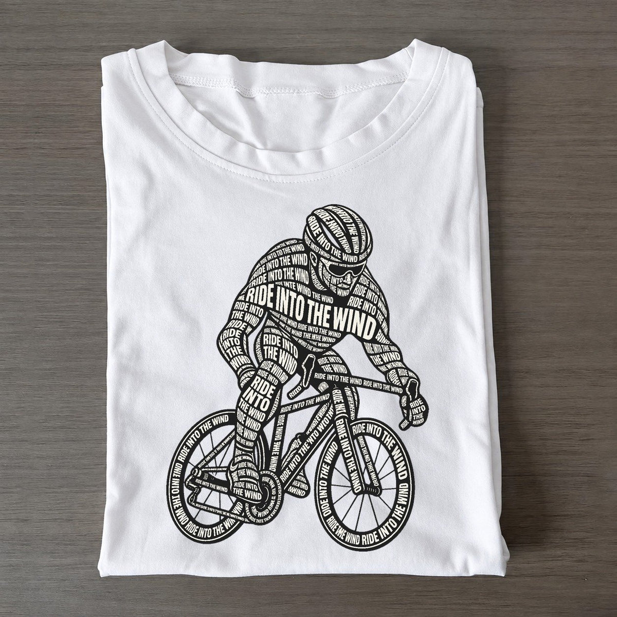 Wheel Turn Rider Phrase Silhouette Classic T-shirt – White