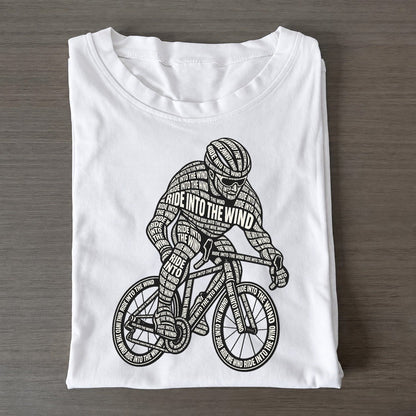 Wheel Turn Rider Phrase Silhouette Classic T-shirt – White