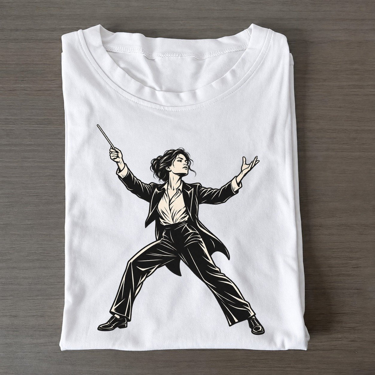 Conductor Clear Downbeat Global Music Ink Figures Classic T-shirt – White
