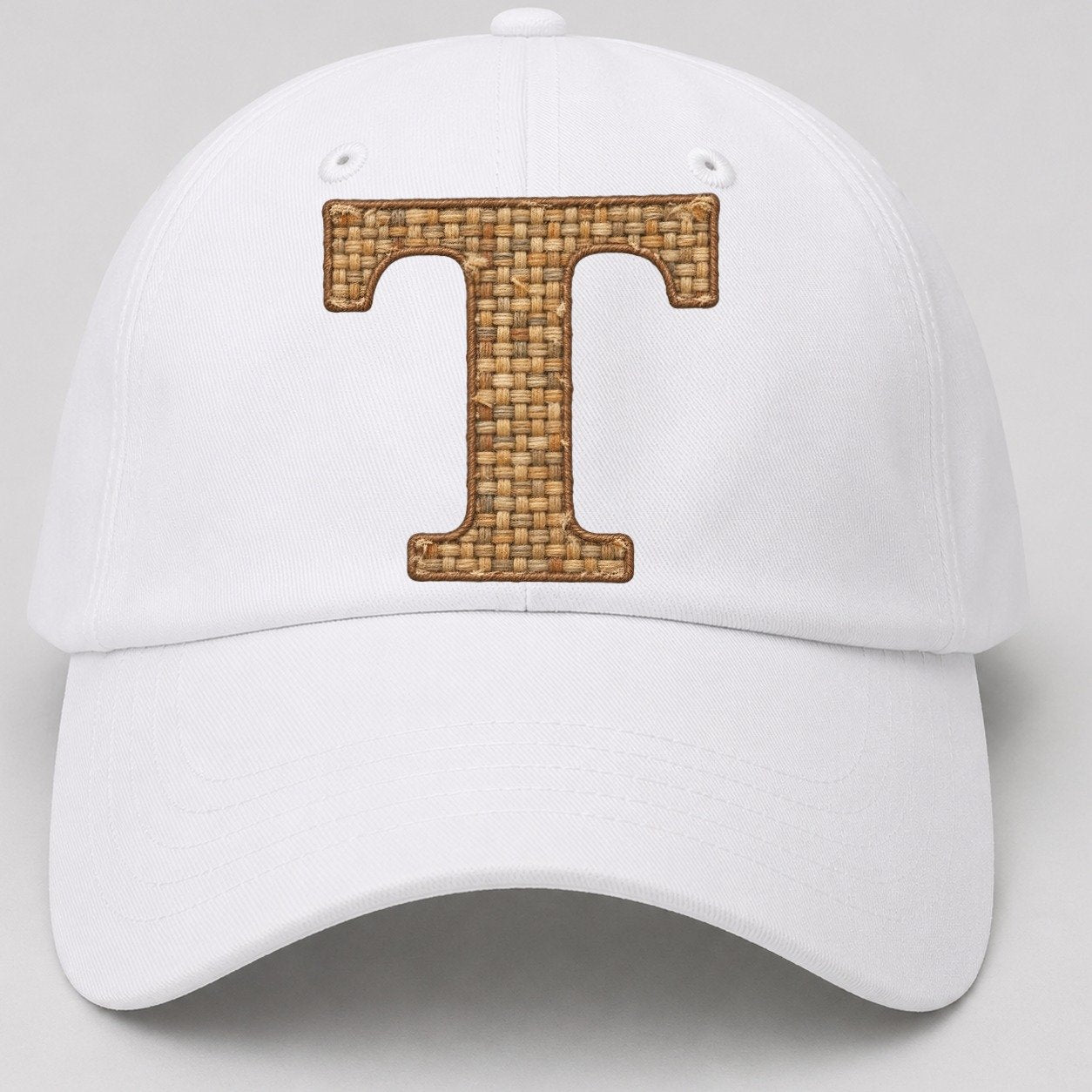 Woven Tweed T Monogram Baseball Cap – White
