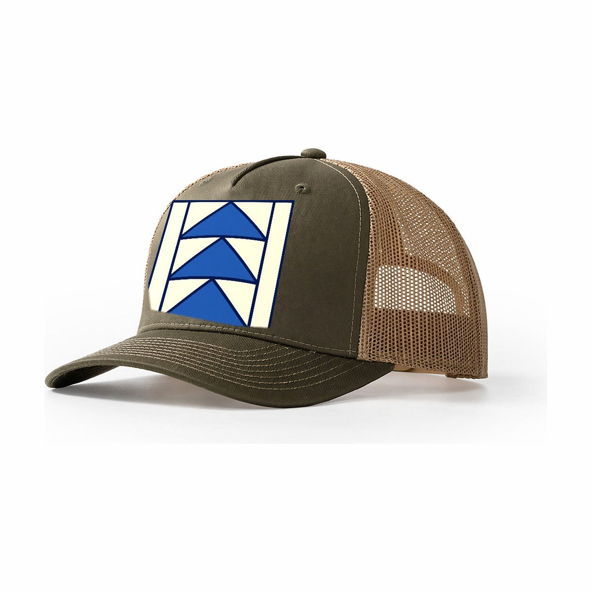 Flying Geese Column Sewing And Quilting Trucker Hat – Olive Khaki