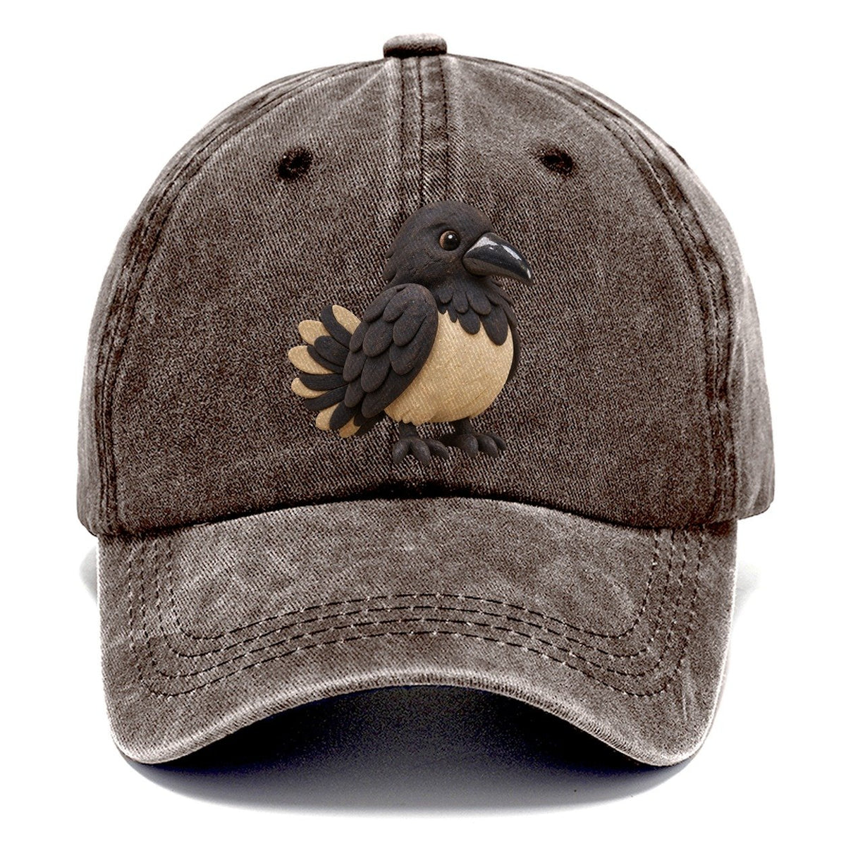 Raven Feather Tuck Classic Cap – Brown