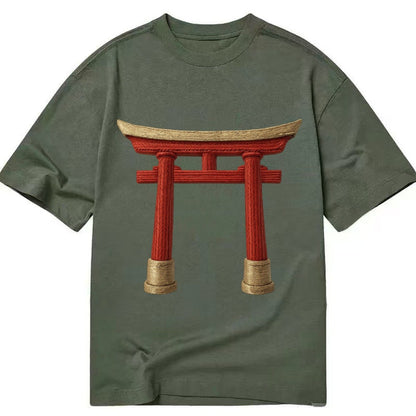 Japanese Torii Gate Shrine Entrance Red Thread Spiritual Gat Classic T-shirt – Army Green