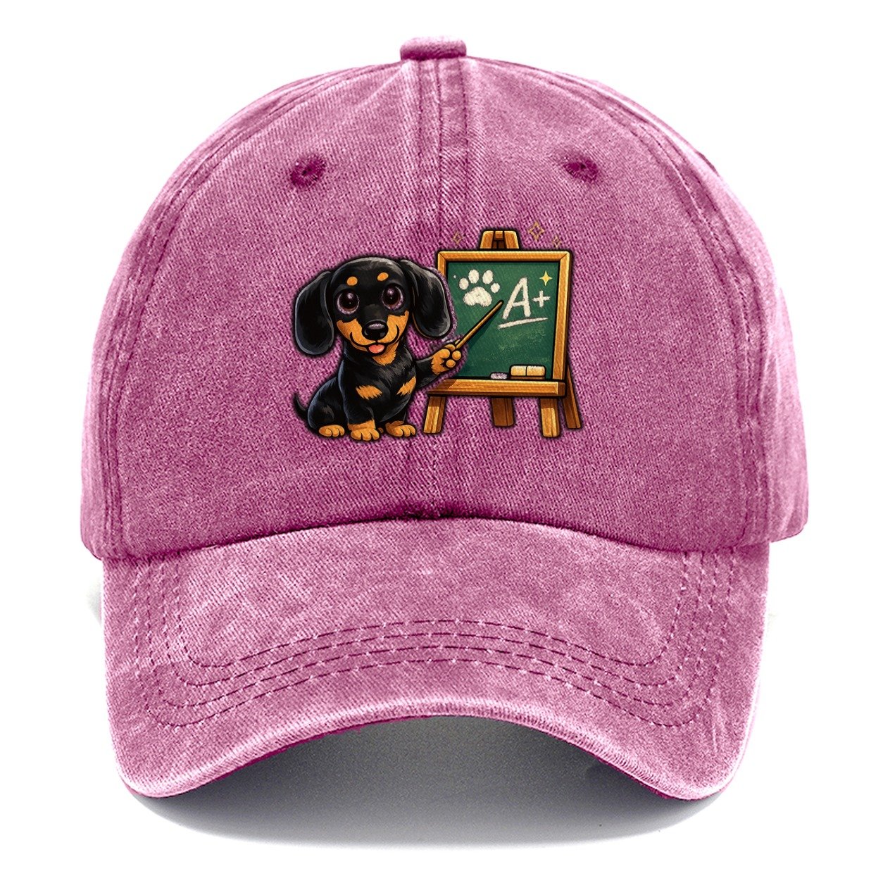 Dachshund Teacher Chalkboard Classic Cap – Dusty Rose