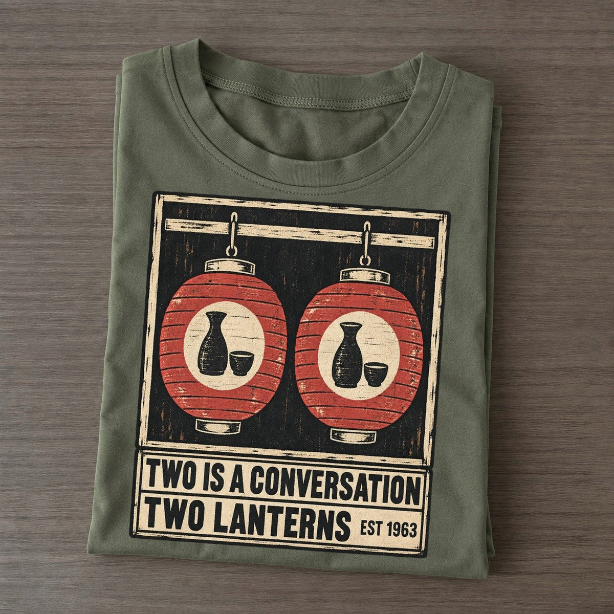Two Lanterns Izakaya Rules Classic T-shirt – Army Green