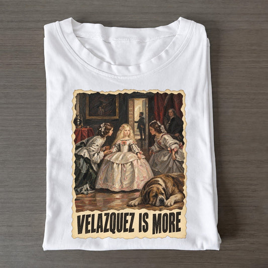Velazquez Is More Court Studio Art Pun Classic T-shirt – White
