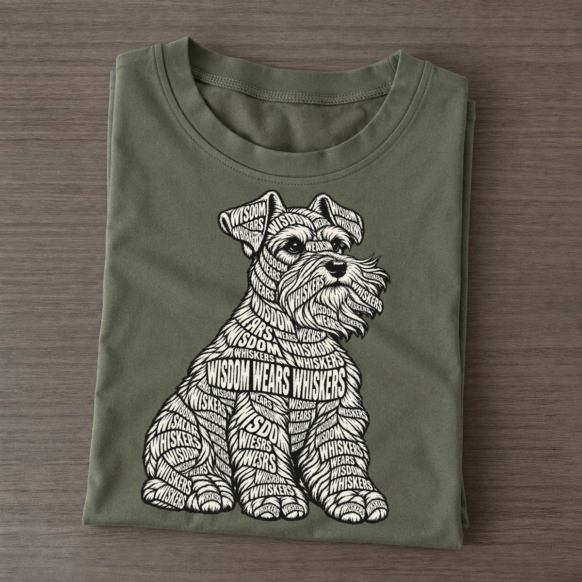 Windy Schnauzer Phrase Silhouette Classic T-shirt – Army Green