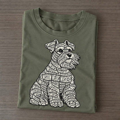 Windy Schnauzer Phrase Silhouette Classic T-shirt – Army Green