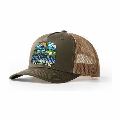 Front Nine Forecast Golf Life Trucker Hat – Olive Khaki