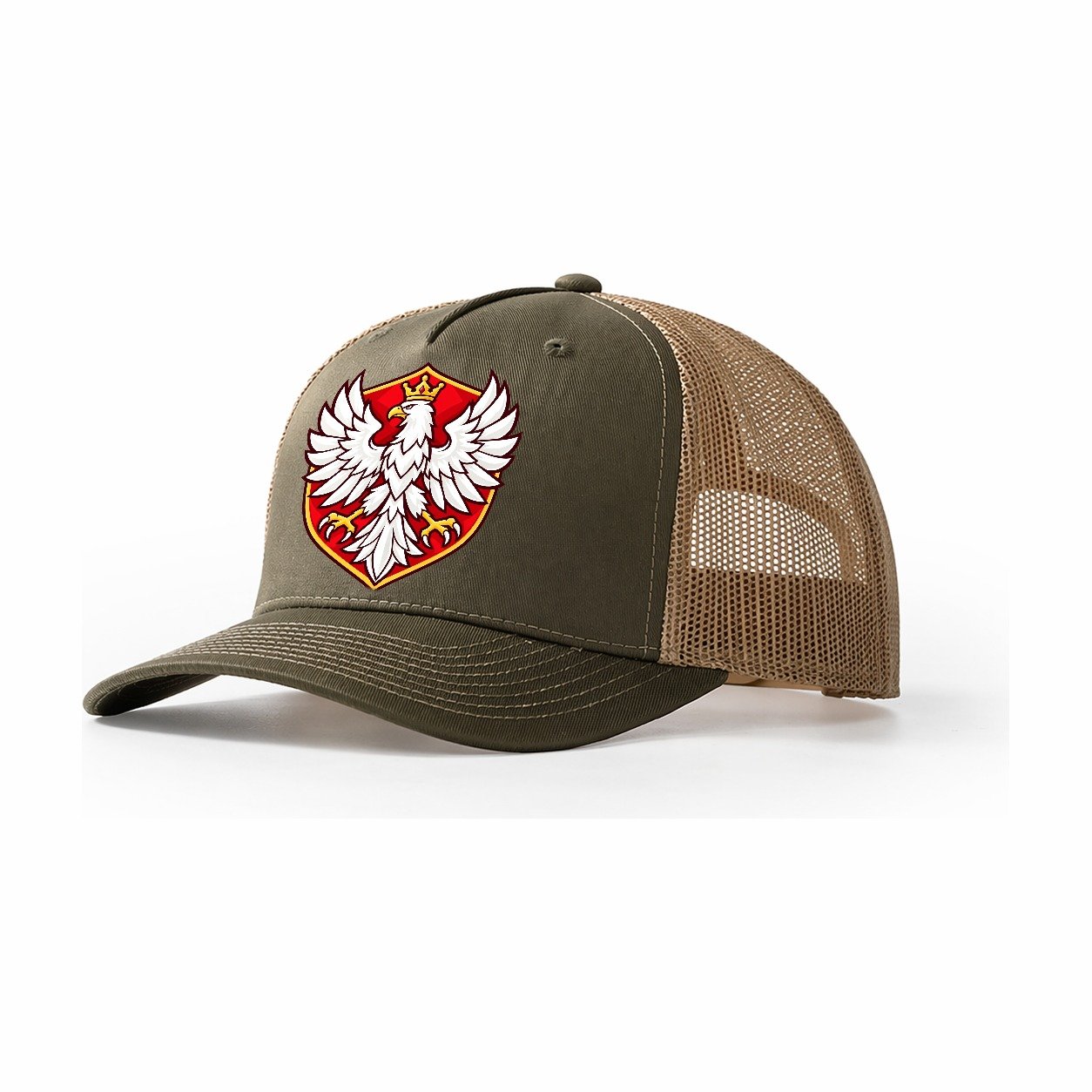 Poland Minimal Emblem Country Logos Trucker Hat – Olive Khaki