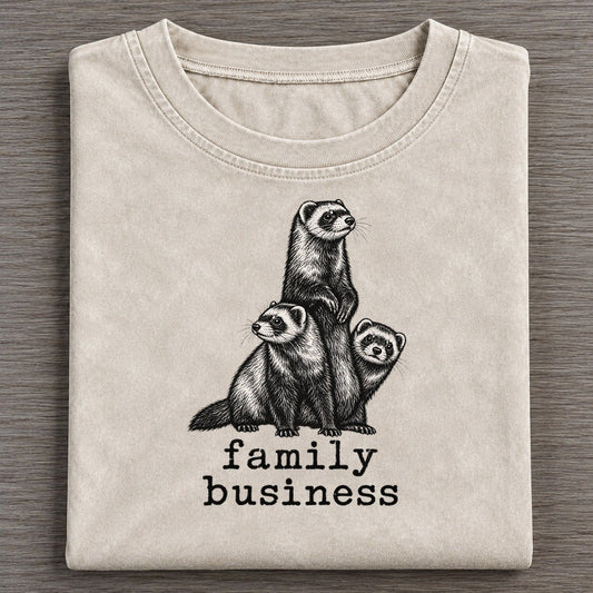 Family Business Collective Nouns Vintage T-shirt – Off White