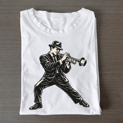 Trumpeter Muted Phrase Global Music Ink Figures Classic T-shirt – White