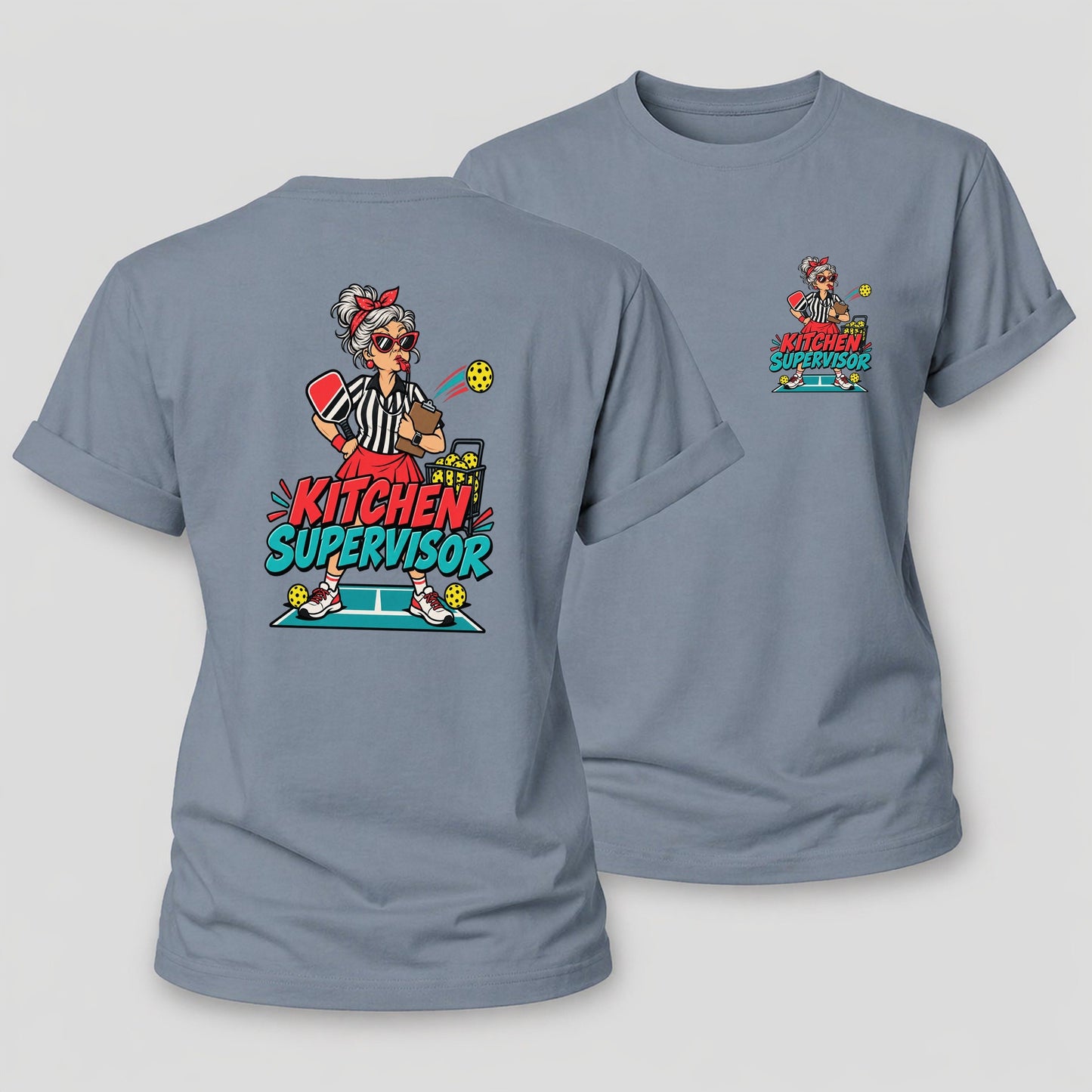 Kitchen Supervisor Pickleball Life Women's Cotton T-Shirt – Aegean Blue