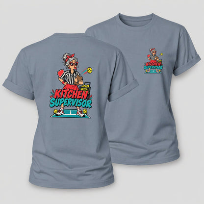 Kitchen Supervisor Pickleball Life Women's Cotton T-Shirt – Aegean Blue