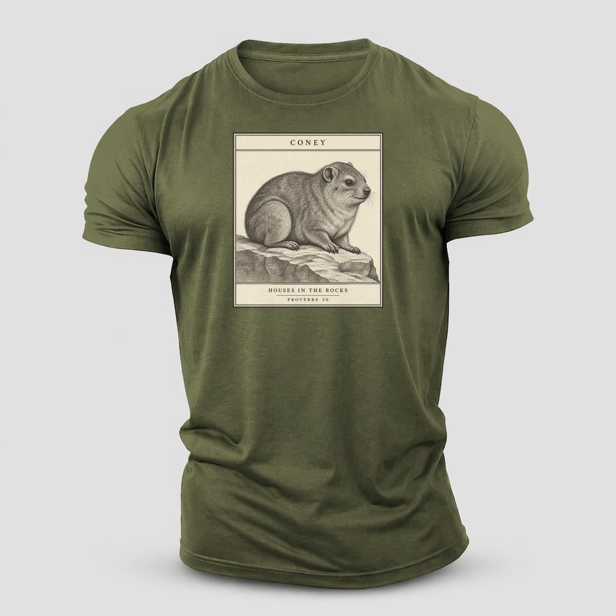 Coney Specimen Plate Creature Canticle Cotton T-Shirt – Army Green