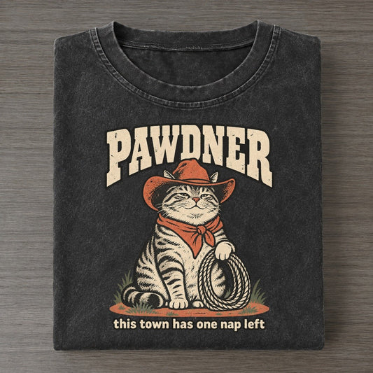 Pawdner Cowboy Critters Vintage T-shirt – Black