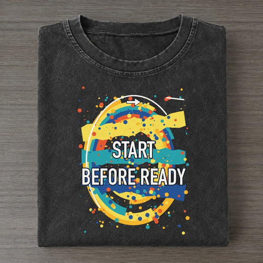 Start Before Ready Colorburst Uplift Vintage T-shirt – Black