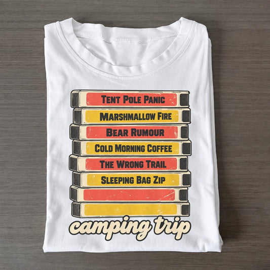Camping Trip Rewind Shelf Classic T-shirt – White