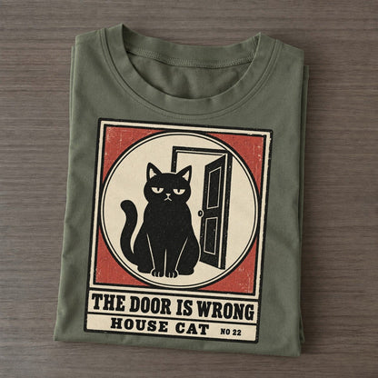 The Door Is Wrong Neko Says No Classic T-shirt – Army Green