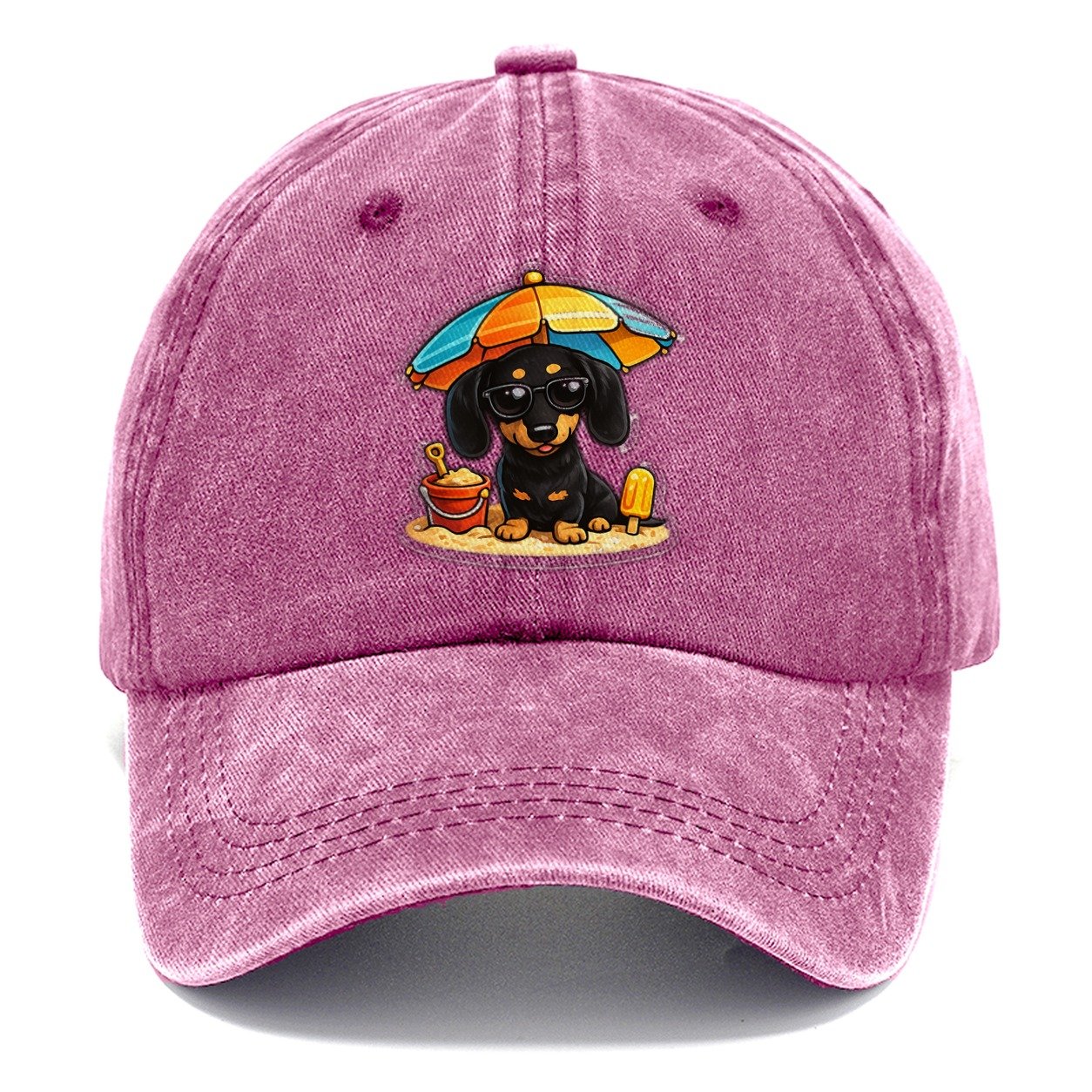 Dachshund Beach Classic Cap – Dusty Rose