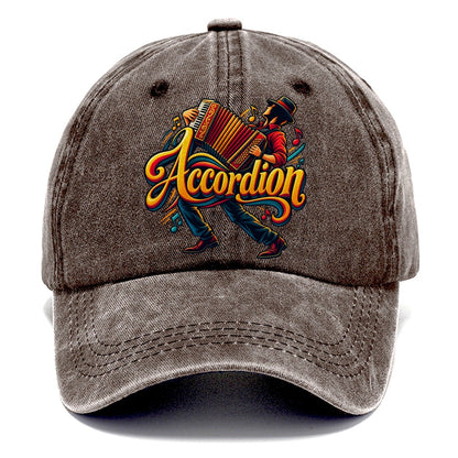 Accordion Wordmark Music Instruments Classic Cap – Brown