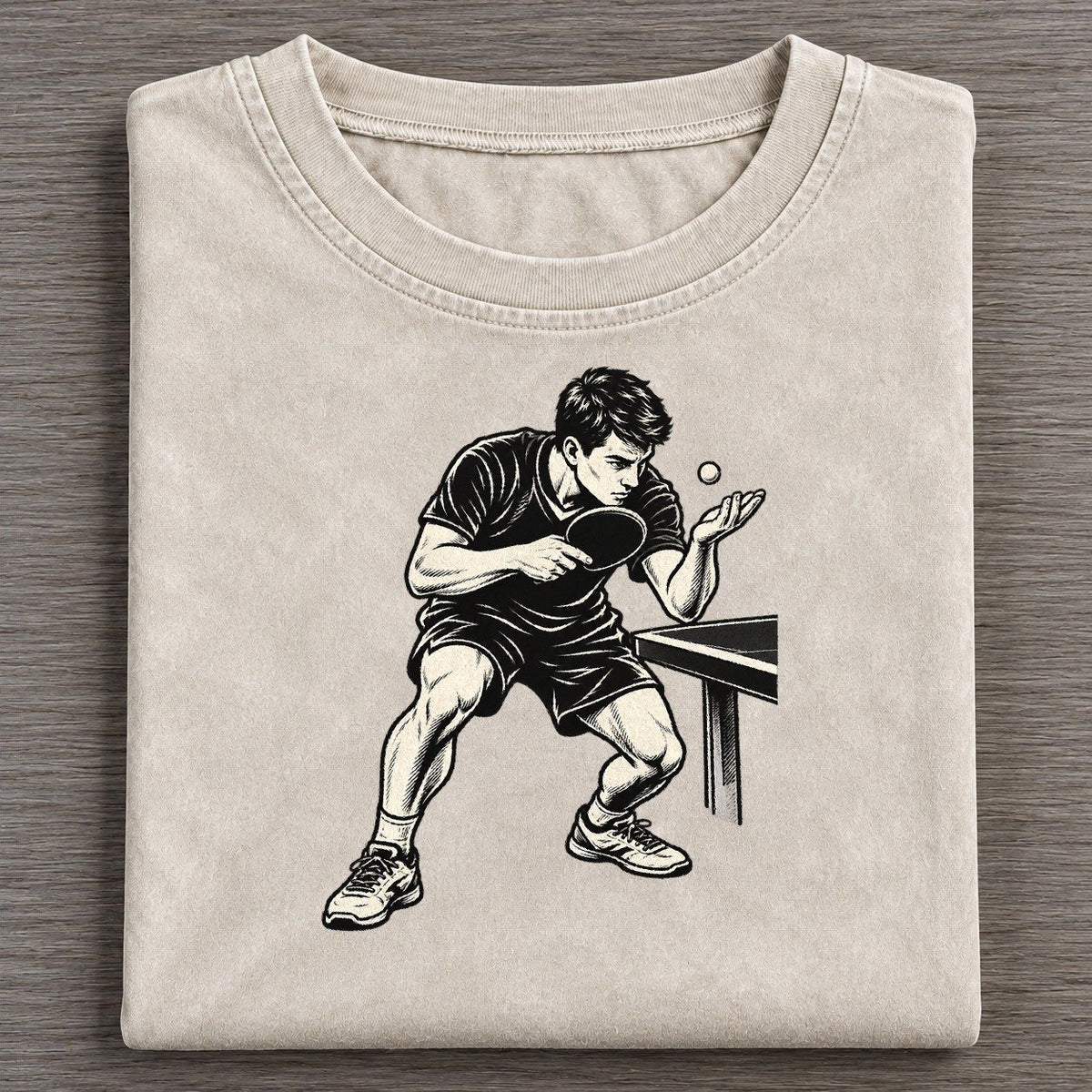 Table Tennis Low Toss Serve Global Sports Ink Figures Vintage T-shirt – Off White