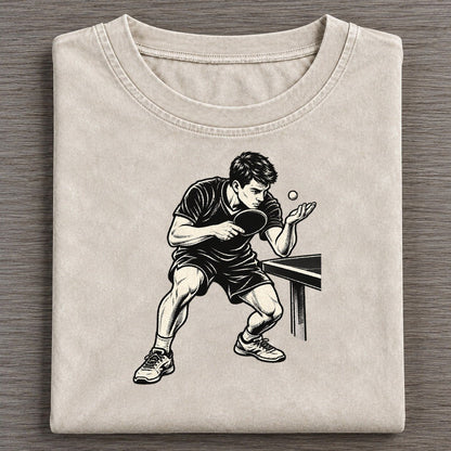 Table Tennis Low Toss Serve Global Sports Ink Figures Vintage T-shirt – Off White