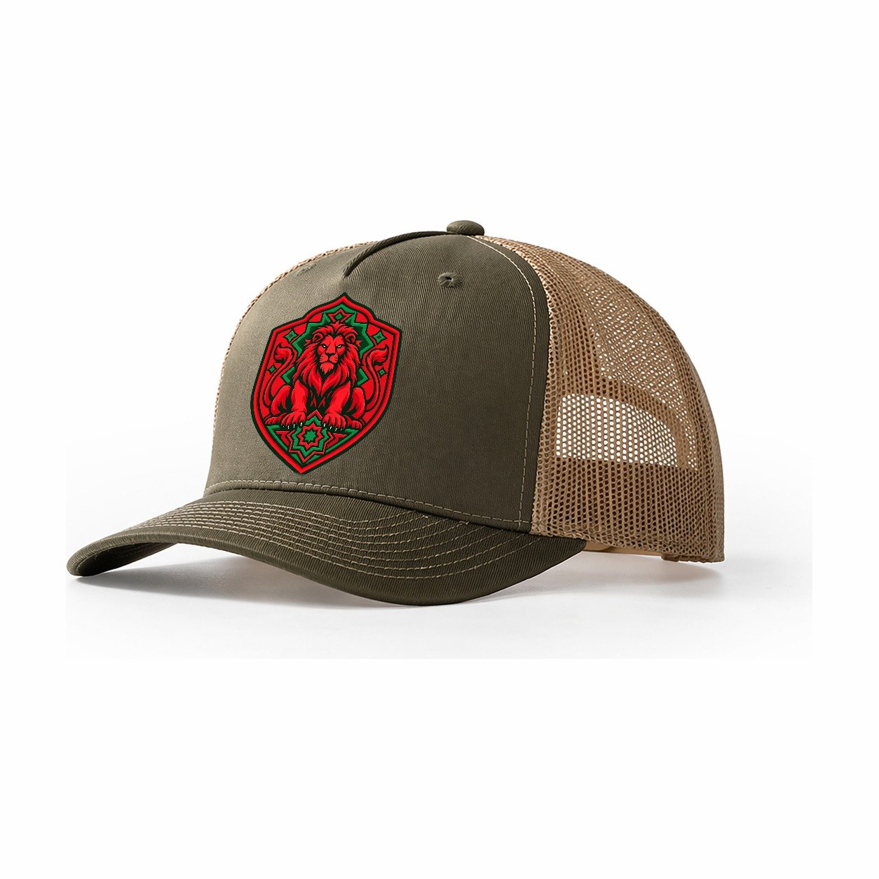 Morocco Minimal Emblem Country Logos Trucker Hat – Olive Khaki