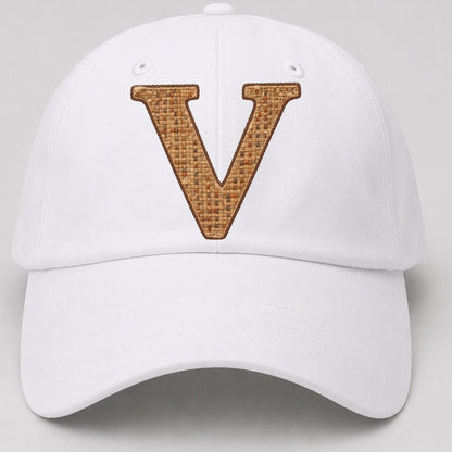 Woven Tweed V Monogram Baseball Cap – White