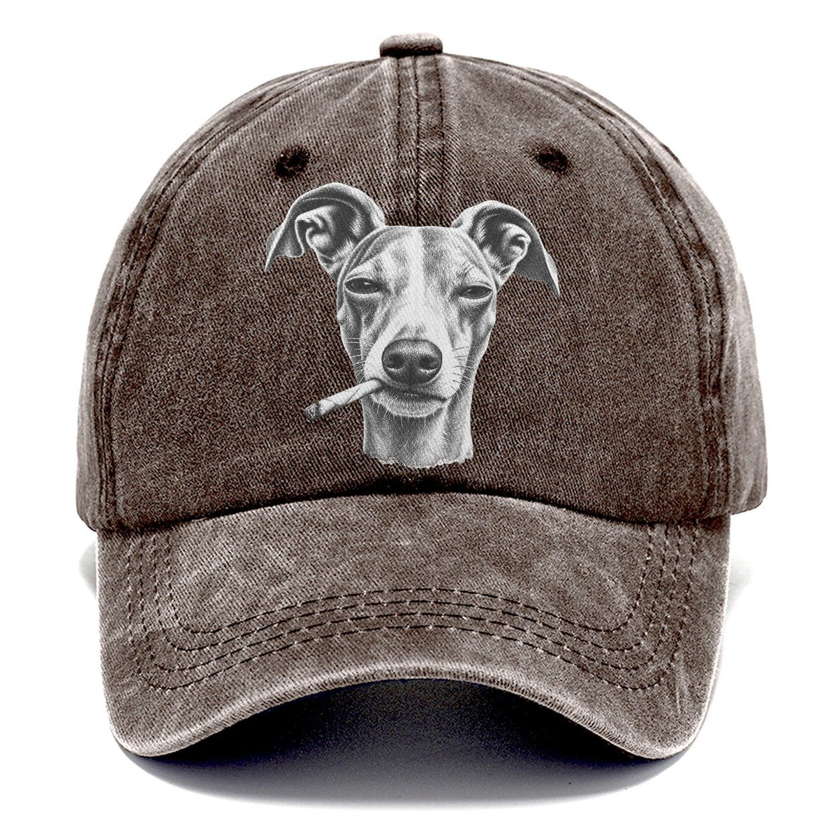 Whippet A Loosely Hand Rolled Cigarette Smoking Dogs Smoking Dogs Portraits Classic Cap – Brown