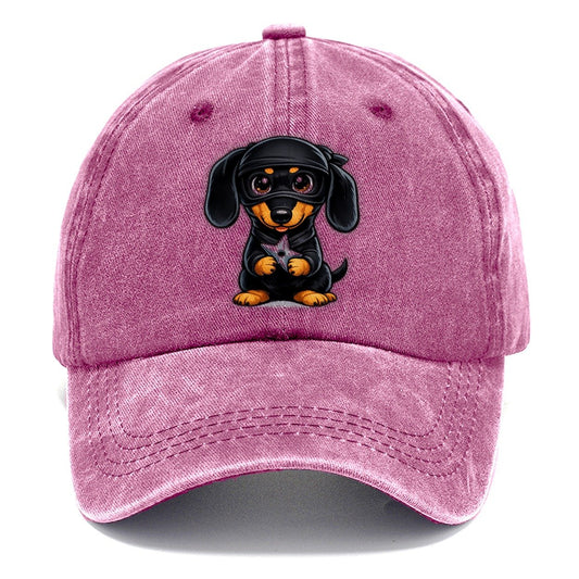 Ninja Dachshund Throwing Star Classic Cap – Dusty Rose