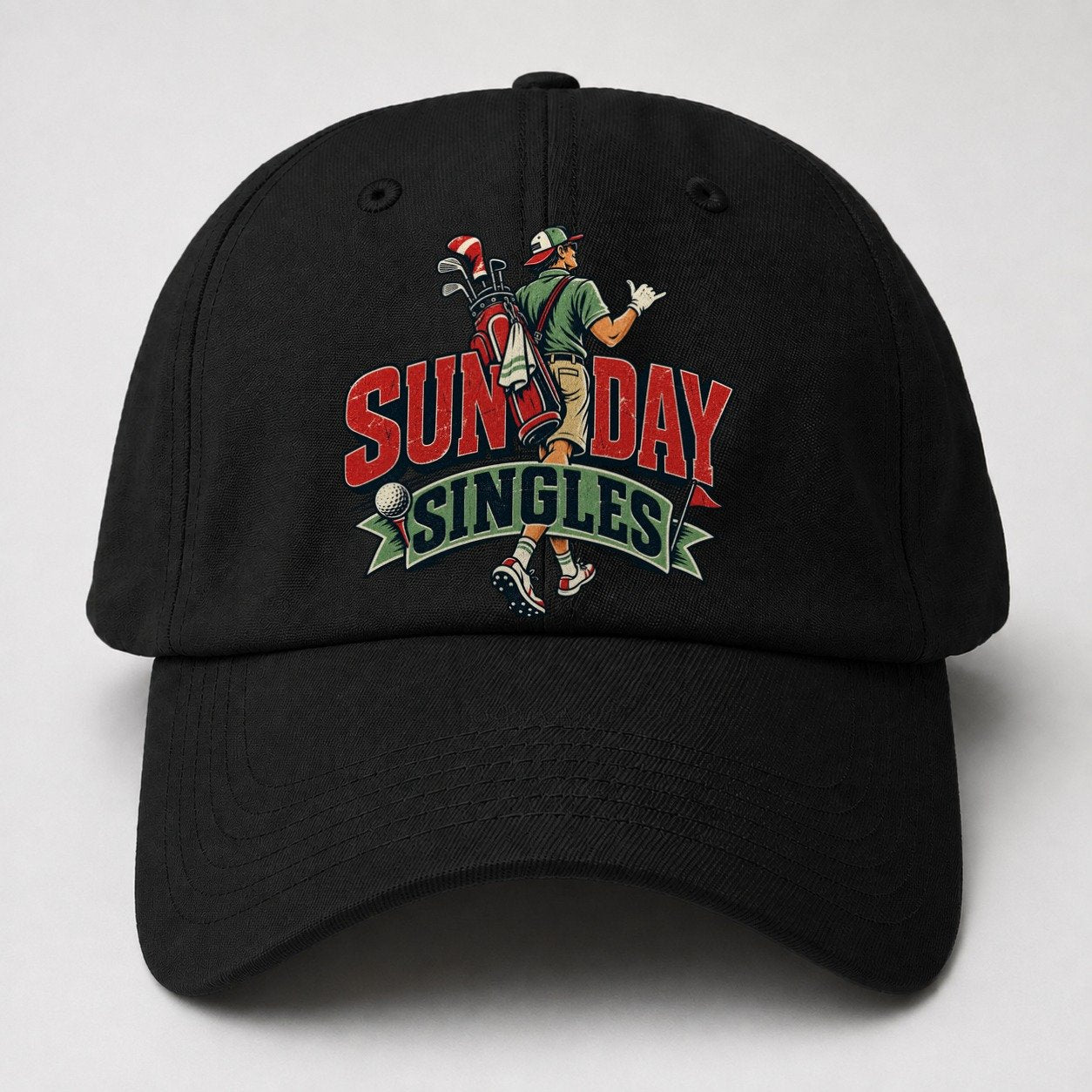 Sunday Singles Golf Life Baseball Cap – Black
