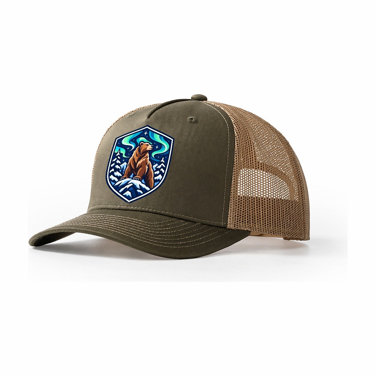 Finland Minimal Emblem Country Logos Trucker Hat – Olive Khaki