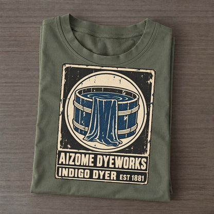 Aizome Dye House Noren Trade Co Classic T-shirt – Army Green