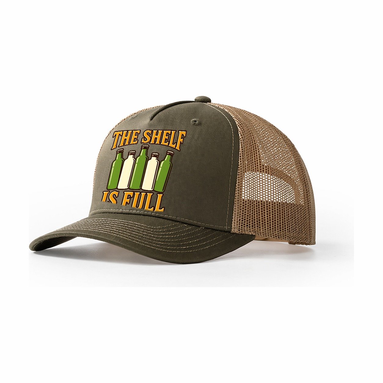 The Shelf Is Full Homebrewing Trucker Hat – Olive Khaki