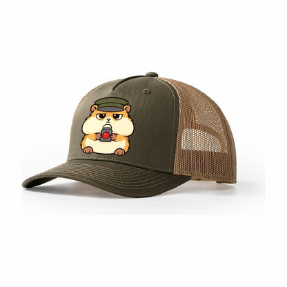 Hamster Station Master Model Railways Trucker Hat – Olive Khaki