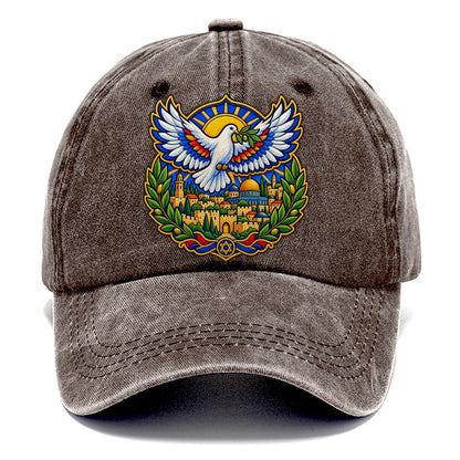 Dove Over The City Jerusalem Classic Cap – Brown
