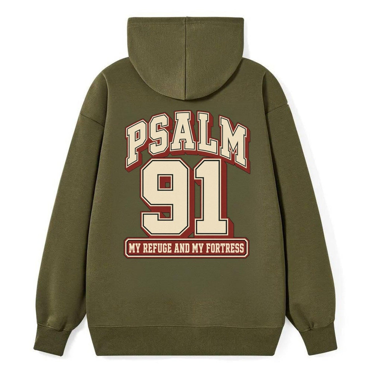 Psalm 91 Varsity Chapel Varsity Classic Pullover Hoodie – Armygreen